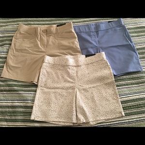 Kim Rogers Shorts Bundle Blue Tan Stretch 14